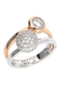 Esprit, Damen Fingerring Silber-Rosegold Double Embrace, Gold / Silber