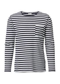 Marc O'Polo Marc O'Polo DENIM, Herren Longsleeve, Schwarz / Wei&szlig;