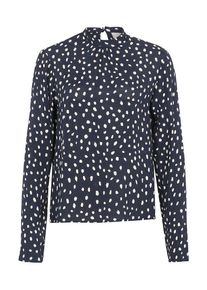 Vila, Damen Gemustertes Oberteil mit langen &Auml;rmeln, Nachtblau / Wei&szlig;