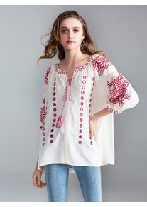 Apart, Damen Ethnobluse, Creme / Fuchsia