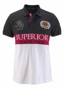 Bruno Banani, Herren Poloshirt, Feuerrot / Schwarzmeliert / Weiß