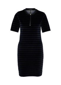 Scotch & Soda SCOTCH & SODA, Damen Kleid' striped velour with lurex rib collar', Blau / Schwarz
