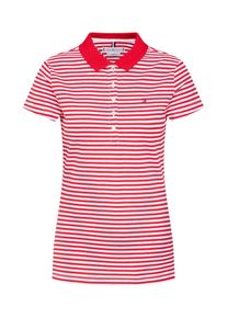 Tommy Hilfiger, Damen Shirt 'NEW CHIARA STR PQ PO SS', Rot / Weiß