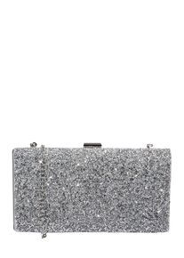 Mascara, Damen Clutch mit Glitter, Silber