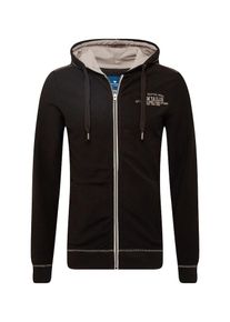 Tom Tailor, Herren Sweatjacke 'sweat jacket with hood', Kitt / Schwarz