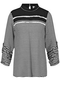 Taifun, Damen Shirt, Schwarz / Wei&szlig;