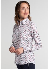 Eterna, Damen Bluse, Blau / Rot / Weiß