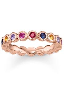 Thomas Sabo, Damen Silberring 'Royalty Farbige Steine, TR2148-068-7', Rosegold / Mischfarben
