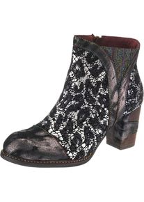 Laura Vita, Damen Chelsea Boots, Schwarz / Silber