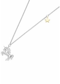 Firetti, Damen Kette mit Anhänger 'Einhorn', Gold / Silber