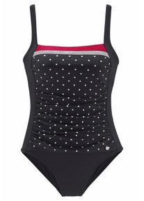 Lascana, Damen Badeanzug, Feuerrot / Schwarz