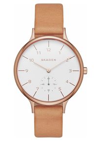 Skagen, Damen Armbanduhr 'ANITA, SKW2405', Hellbraun / Rosegold / Weiß