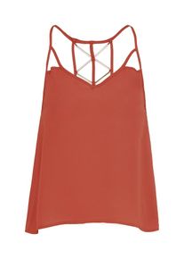 Glamorous, Damen Top mit dekorativem Rücken, Lachs