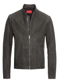 Hugo, Herren Lederjacke 'Lectric 10204635 01', Dunkelgrau