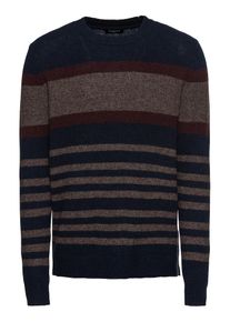 Selected Homme, Herren Strickpullover, Nachtblau / Dunkelbraun / Taupe