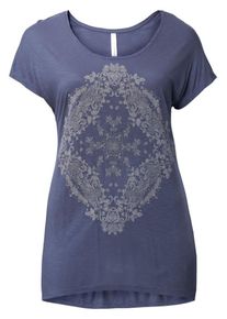 sheego Casual, Damen T-Shirt, Taupe / Brombeer
