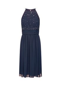 STAR NIGHT, Damen Kleider 'short dress (005 long version) chiffon & rhinestones', Navy