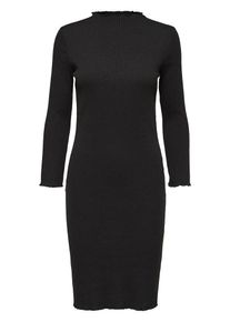 Selected Femme, Damen Ripp Kleid mit langen Ärmeln, Schwarz