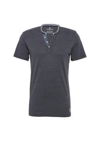 Tom Tailor, Herren T-Shirt 'NOS basic melange henley', Dunkelgrau