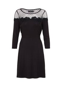 Even & Odd Even&odd, Damen Kleid mit Mesh-Einsatz, Schwarz