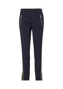Oui, Damen Hose mit Seitenstreifen, Dunkelblau / Grün
