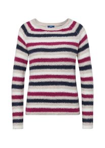 Tom Tailor, Damen Pullover, Beige / Kobaltblau / Beere