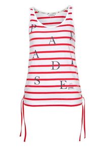 Tom Tailor Denim, Damen Tanktop, Rot / Naturwei&szlig;