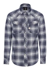 G-Star Raw, Herren Hemd '3301 Shirt l/s', Blau / Wei&szlig;