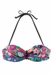 Kangaroos, Damen B&uuml;gel-Bandeau-Top 'Bali', Blau / T&uuml;rkis / Apricot / Dunkelpink / Schwarz