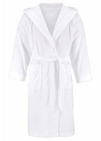 Bruno Banani, Herren Unisex-Bademantel 'Robby', mit 'bb' Logostickerei, Weiß