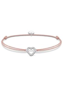 Thomas Sabo, Damen Armband 'Little Secret Herz', Beige / Silber / Weiß