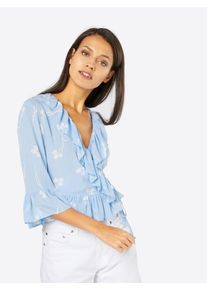 Y.A.S, Damen Bluse, Hellblau / Weiß