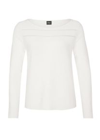 s.Oliver BLACK LABEL, Damen Pullover mit Crochet-Einsätzen, Weiß