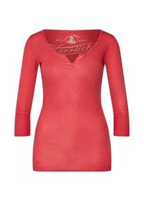 Herrlicher, Damen Shirt 'Safia Micro Rib', Rot