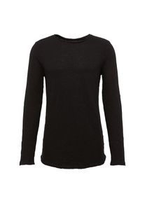 Review, Herren Shirt 'YARNDYEDSLUB LS', Schwarz