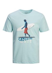 Jack & Jones JACK & JONES, Herren Print T-Shirt, Türkis