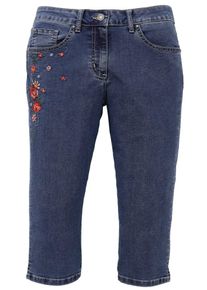 Country Line, Damen Trachtenjeans 3/4 mit Stickerei, Blue Denim