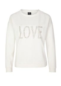 s.Oliver BLACK LABEL, Damen Sweatshirt, Schlammfarben / Wei&szlig;