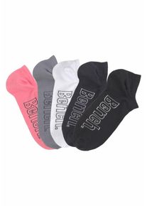 Bench, Damen Sneakersocken, Marine / Stone / Rosa / Schwarz / Wei&szlig;