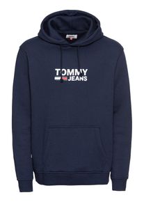 Tommy Jeans, Herren Hoodie 'TJM CORP LOGO HOODIE', Dunkelblau / Weiß
