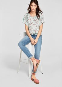 s.Oliver RED LABEL, Damen Jerseyshirt, Mint / Hellorange / Rot