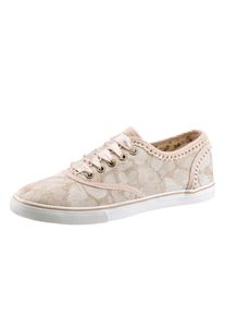 Kr&uuml;ger Dirndl Kr&uuml;ger Madl, Damen Trachtenschuh mit Blumuster, Beige