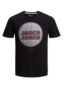 Jack & Jones JACK & JONES, Herren T-Shirt, Graumeliert / Weinrot / Schwarz