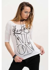 Trueprodigy, Damen Shirt 'London Let's Go', Schwarz / Weiß