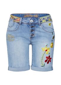 Desigual, Damen Shorts 'DENIM_HABANA FLORES', Blue Denim