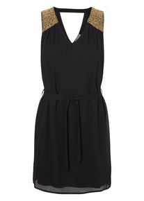 Véro Moda VERO MODA, Damen Kleid mit Steinbesatz, Schwarz