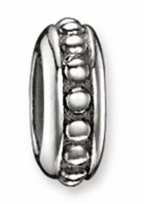 Thomas Sabo, Damen Bead 'Karma Bead - Stopper, Nietenoptik, KS0006-585-12', Schwarzmeliert / Silber