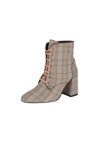 Heine, Damen Schnürstiefelette, Karamell / Taupe / Weiß