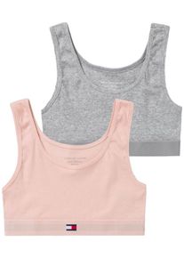 Tommy Hilfiger, M&auml;dchen Bustier, Graumeliert / Hellpink