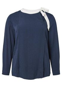 JUNAROSE, Damen Bluse, Navy / Weiß